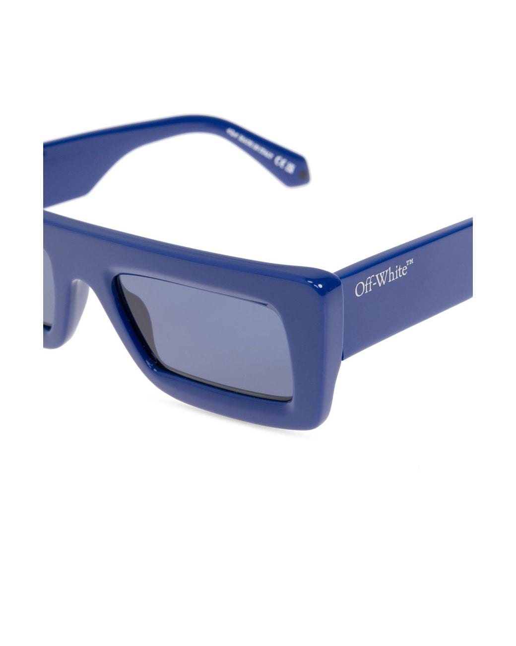 Off-White c/o Virgil Abloh Blue Rectangular Frame Sunglasses for men