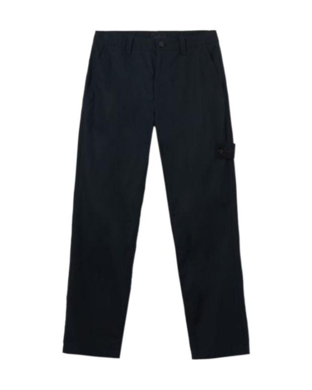 Stone Island Blue Regular Logo Patch Pants for men
