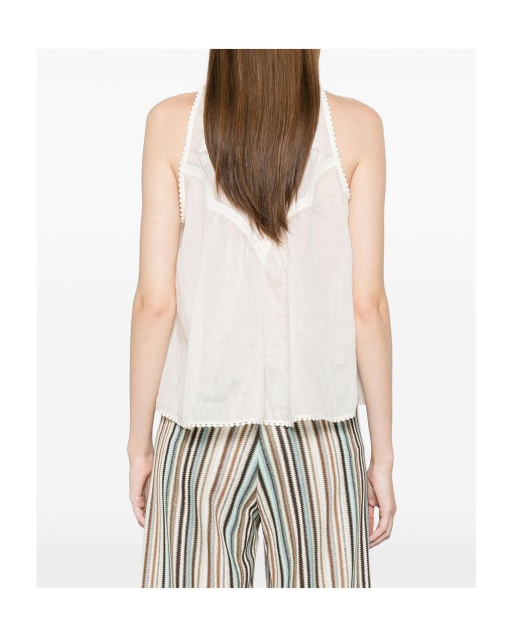 Twinset White Sleeveless Round-Neck Blouse