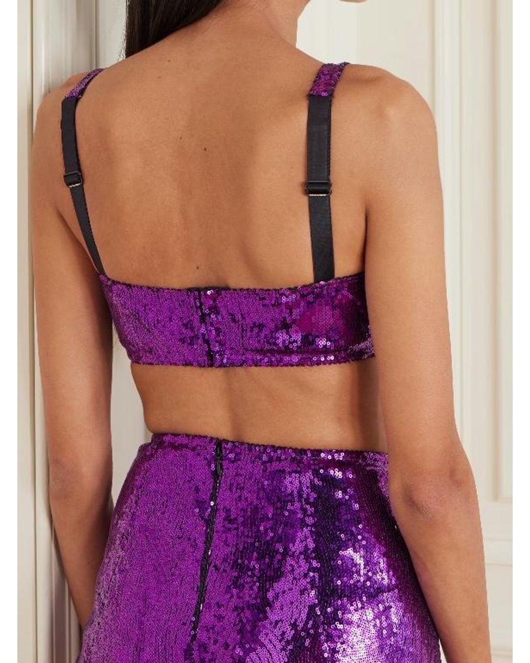 Dolce & Gabbana Purple Sequinned Bra