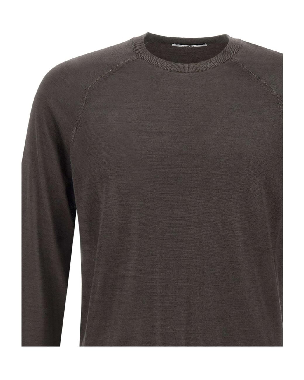 Kangra Cashmere Gray Kangra Silk-Cashmere Crew Neck Knitwear for men