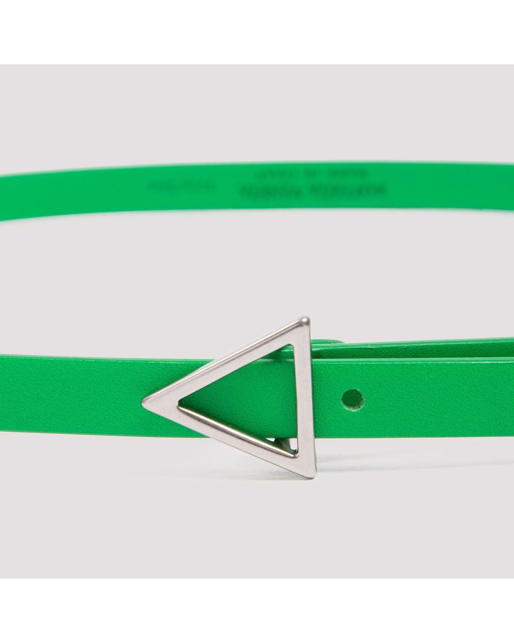 Bottega Veneta Green Triangle-Buckle Thin Belt