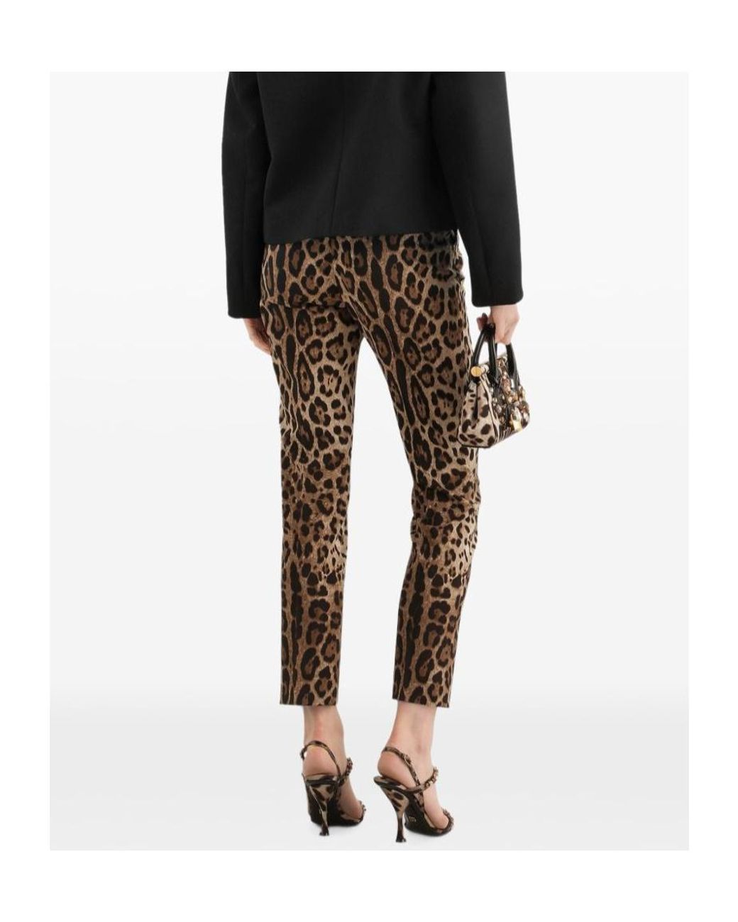 Dolce & Gabbana Brown Leopard Printed Trousers