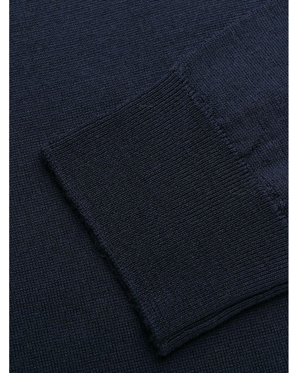 John Smedley Blue Blenheim V-Neck Knitwear for men