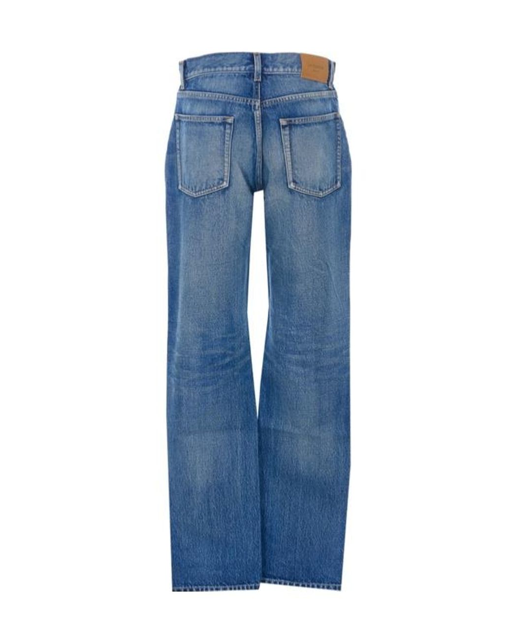 Saint Laurent Blue High Waist Straight Leg Jeans