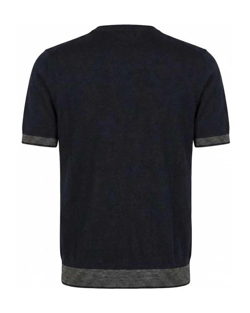 Peserico Black Short-Sleeved Crewneck Knitted Jumper for men