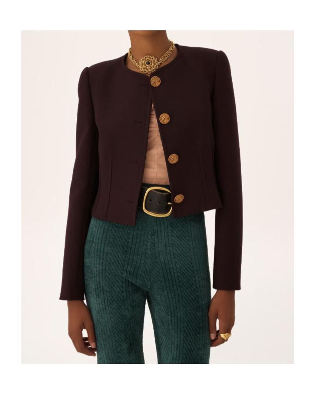 Chloé Black Collarless Cropped Jacket