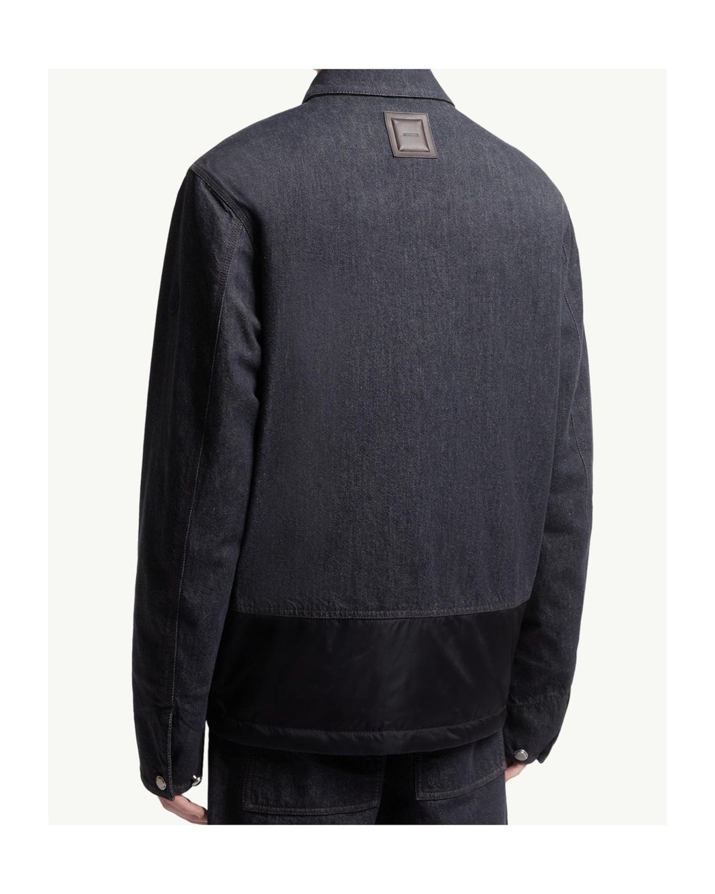 Moncler Blue Zip-Up Denim Jacket for men