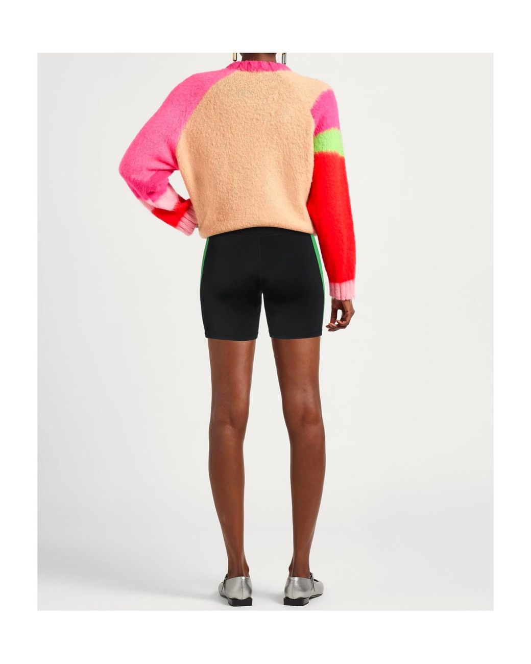 Ganni Green Logo High-Waisted Shorts
