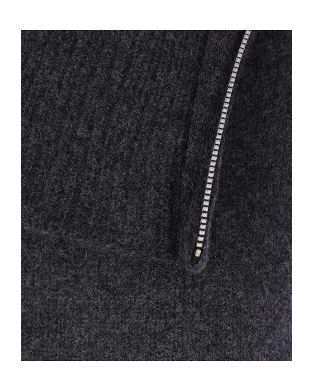 Yohji Yamamoto Black High Neck Ribbed Jumper