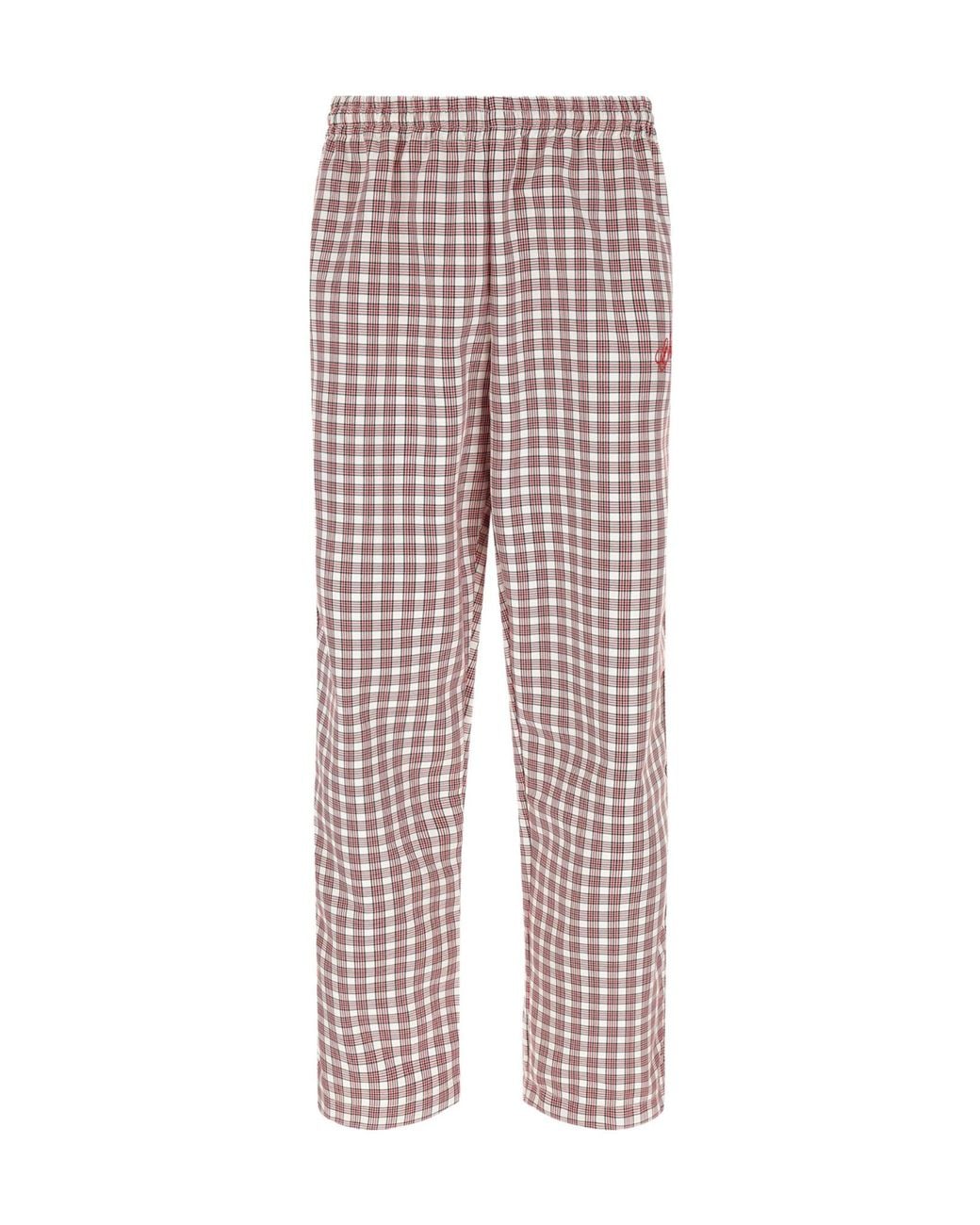 Willy Chavarria Red Ruff Rider Checked Pants for men