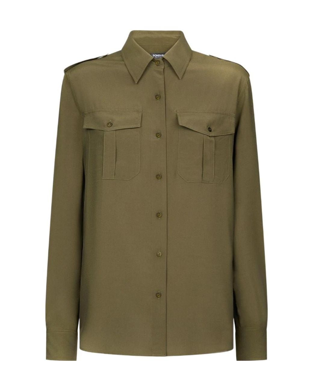 Dondup Green Spread-Collar Shirt