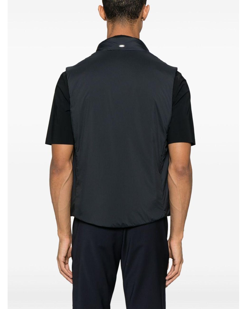 Herno Blue Zip-Up Sleeveless Gilet for men