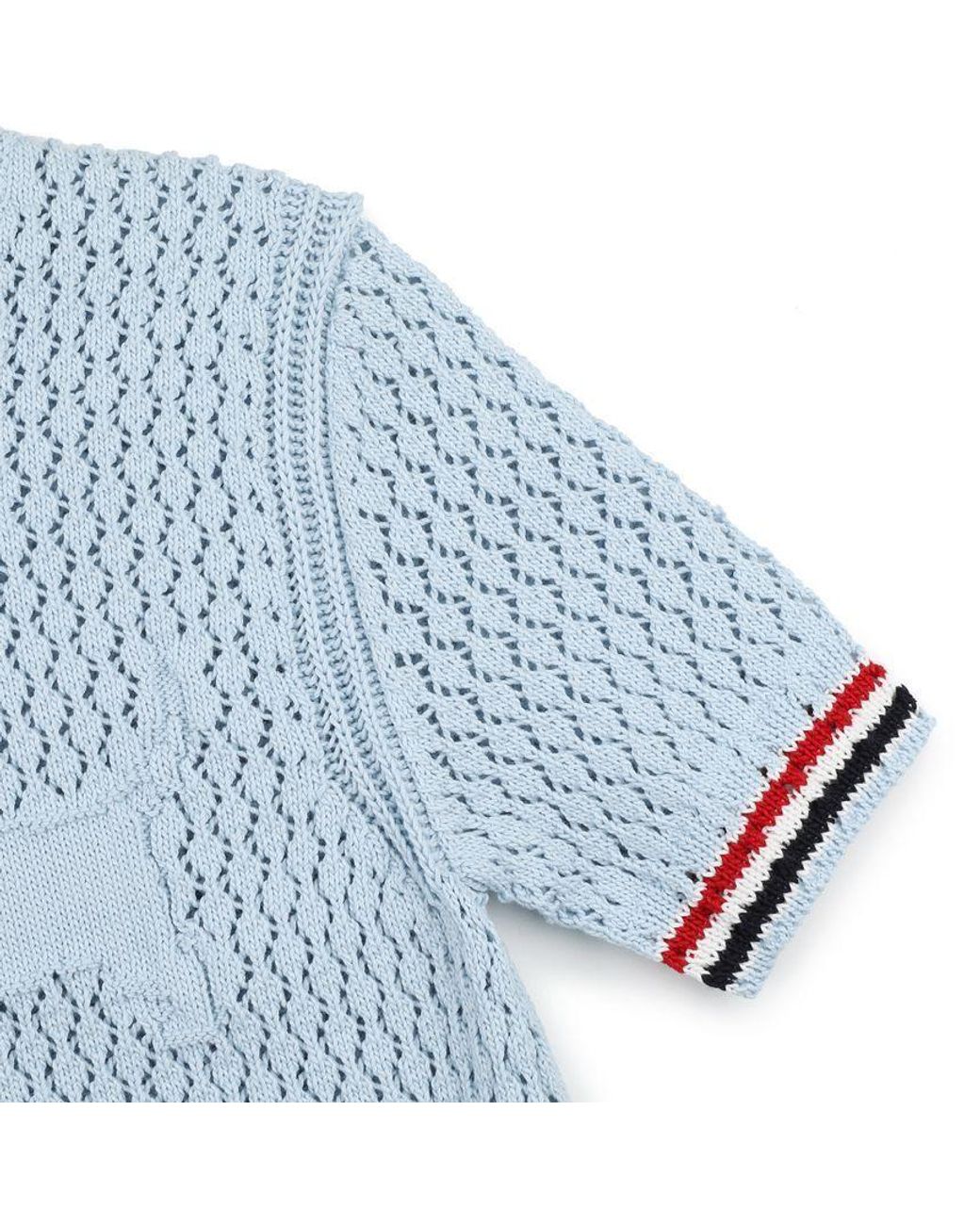 Thom Browne Blue Hector Pointelle Knitted T-Shirt