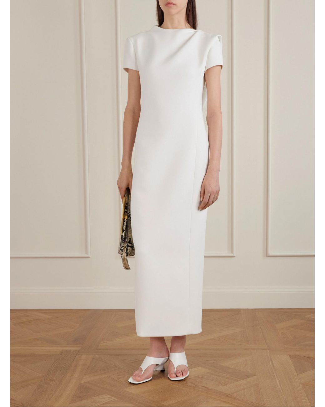 Khaite Metallic Minimalist Snake-Print Clutch