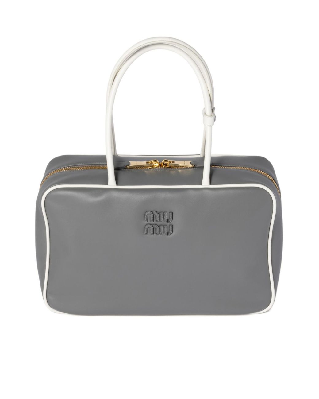 Miu Miu Gray Beau Zipped Tote Bag
