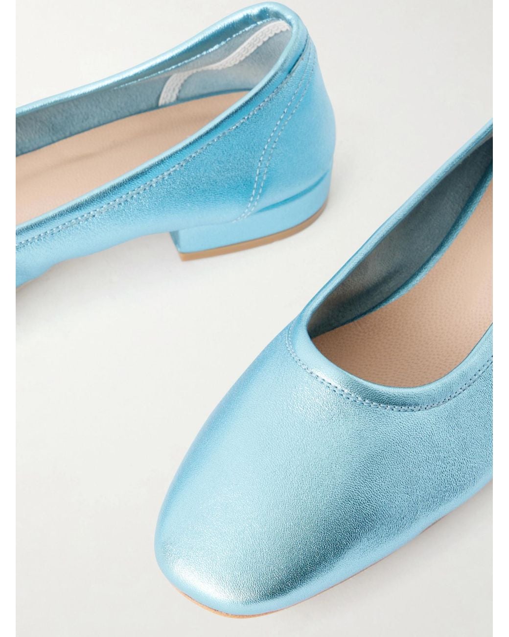 Maryam Nassir Zadeh Blue Leather Ballet Flats