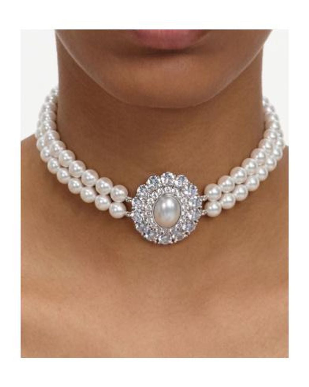 Self-Portrait White Embellished Choker