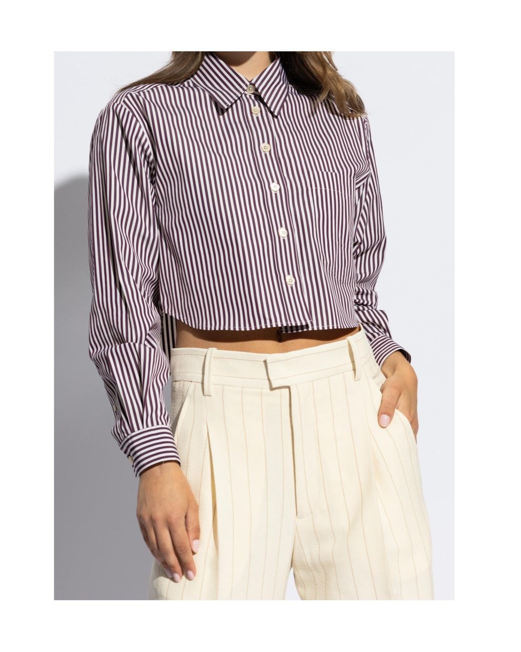 Isabel Marant White Fleora Cropped Shirt