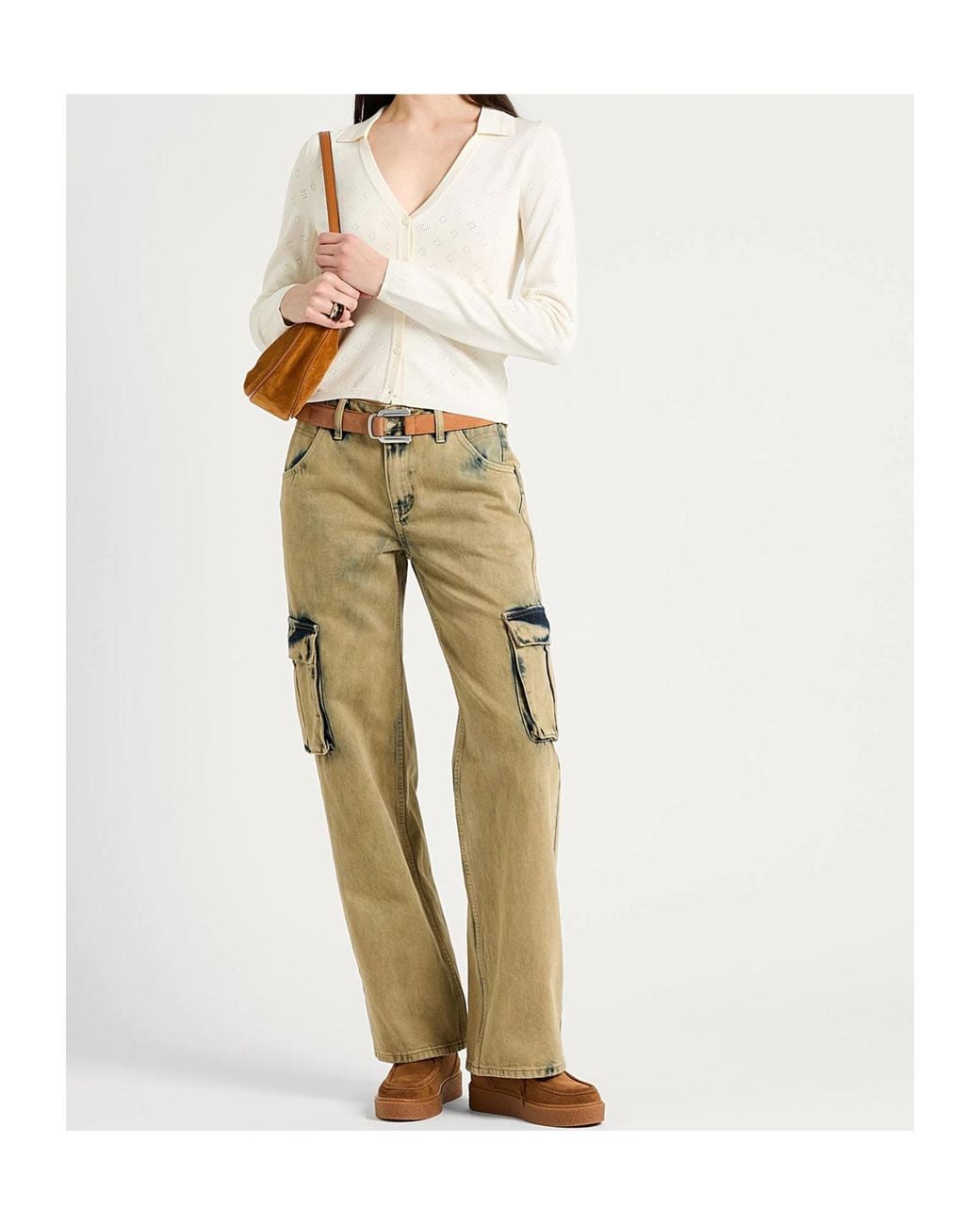 MAX&Co. White Button Front Cardigan