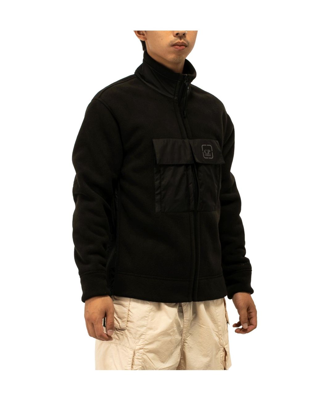 C P Company Black Metropolis Zip-Up Sweatshirt for men