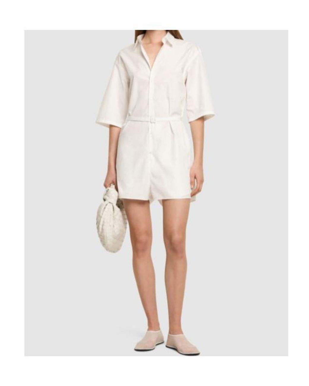 Auralee White Button-Down Bodysuit