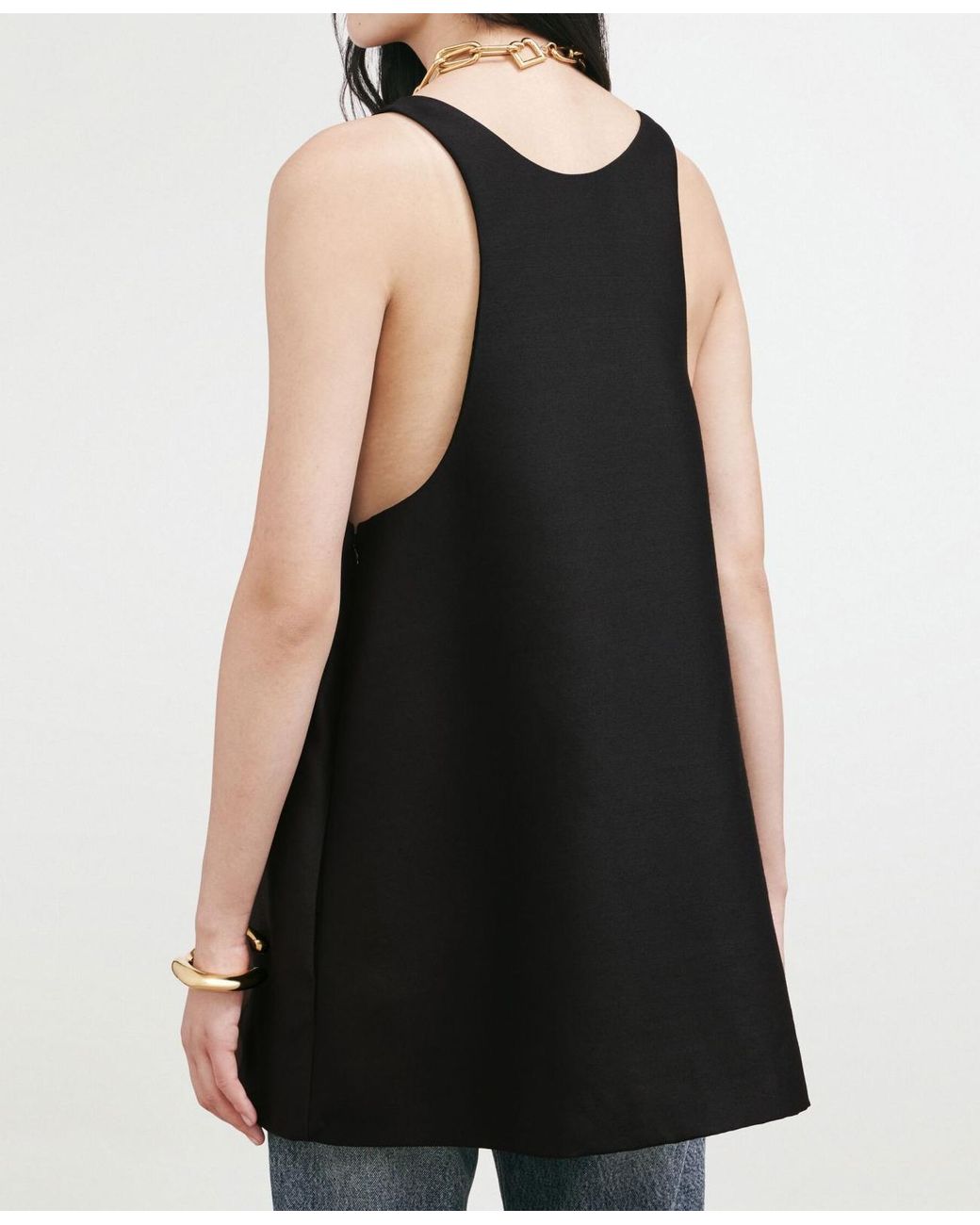 Balenciaga Black Scooped Mini Dress