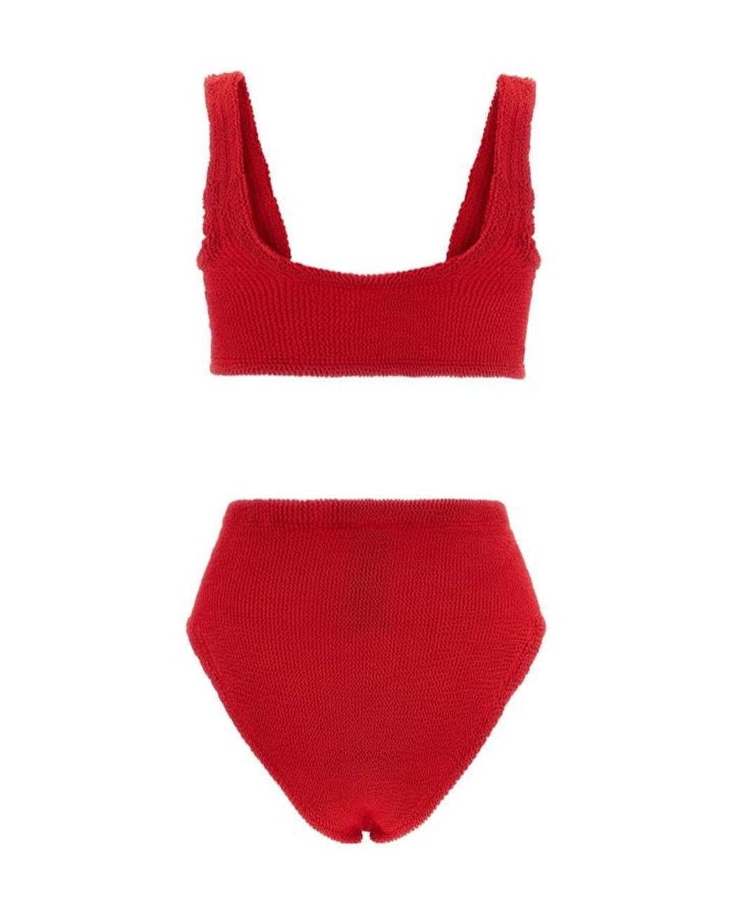 Hunza G Red Nadine Ring Bikini Set Beachwear