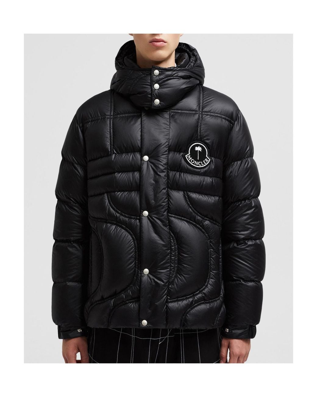 Moncler Black X Palm Angels Cherith Hooded Short Down Jacket
