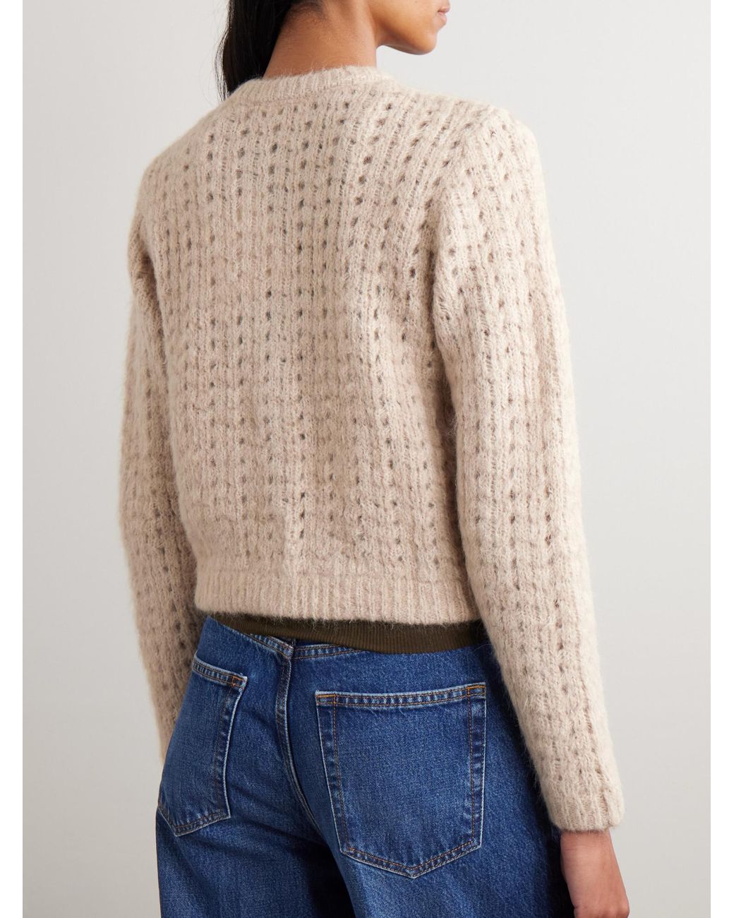 FRAME Natural Button-Front Cardigan