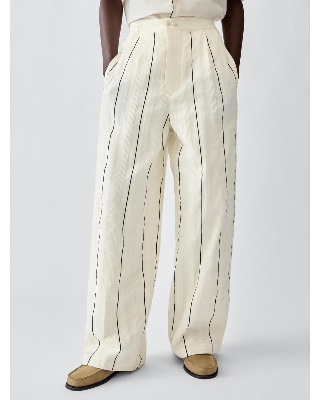 Jacquemus White Striped Pajama Pants for men