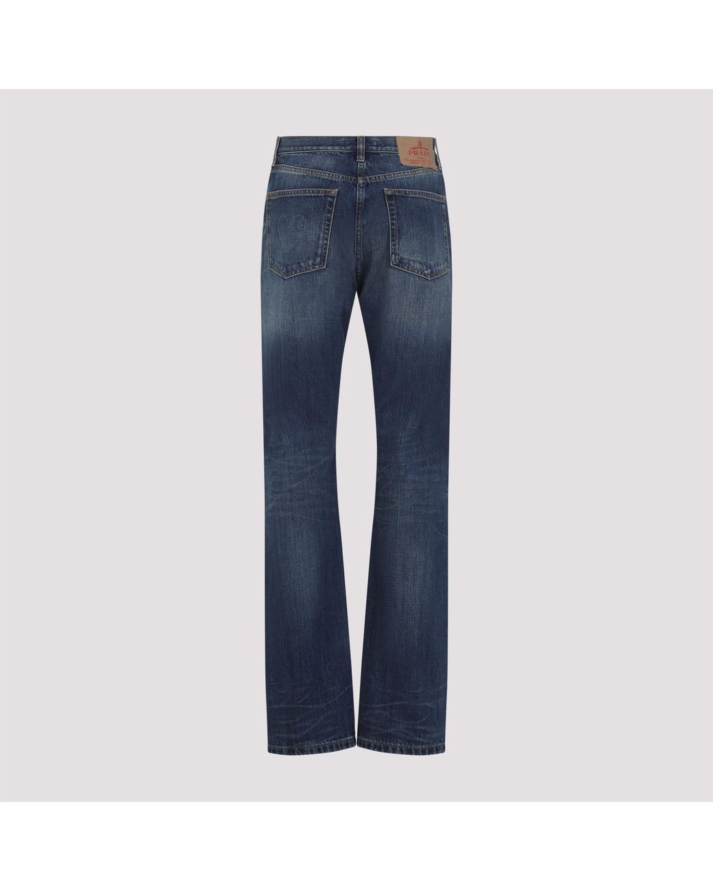 Prada Blue Low-Rise Tapered-Leg Jeans