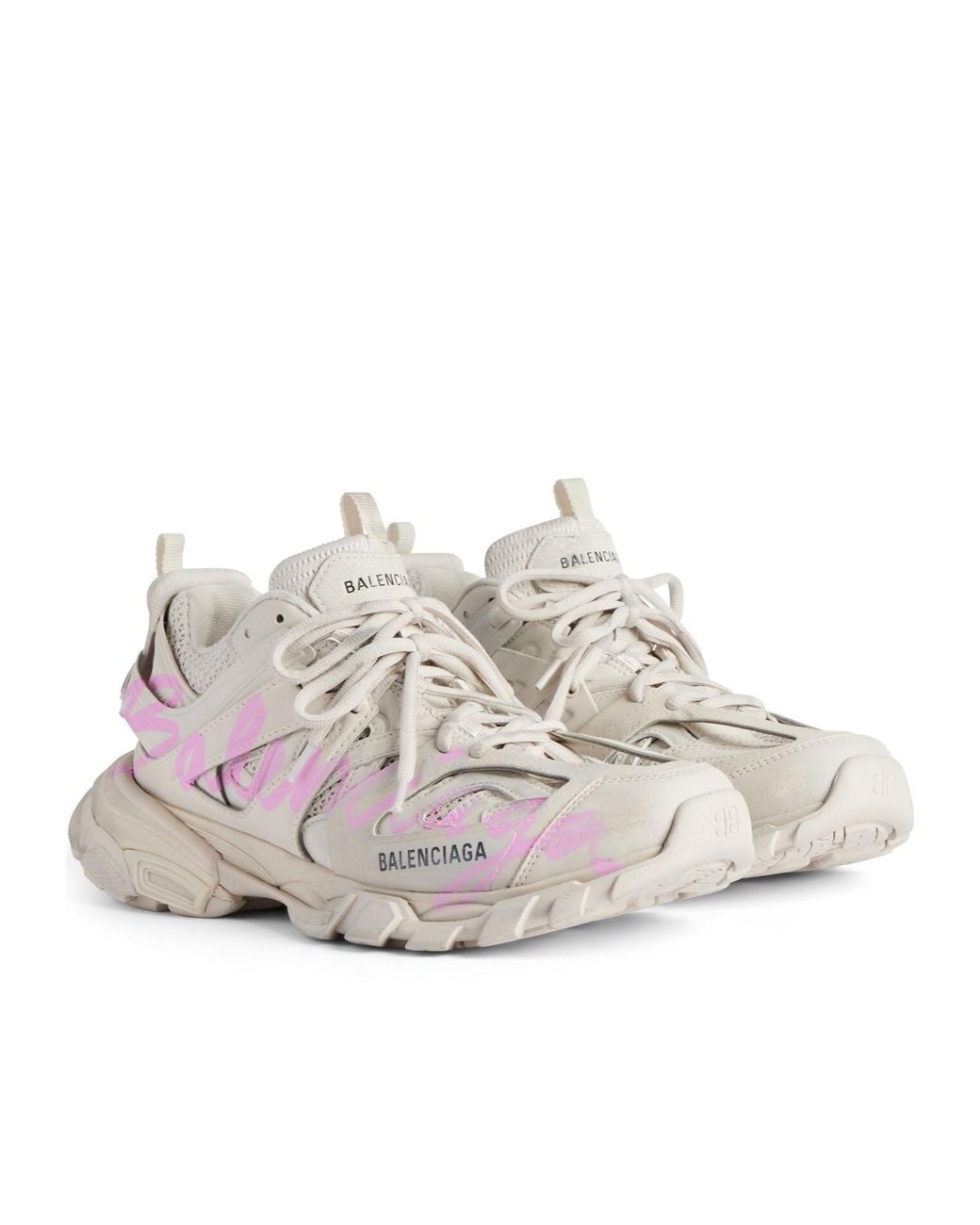 Balenciaga Pink Track Signature Sneaker