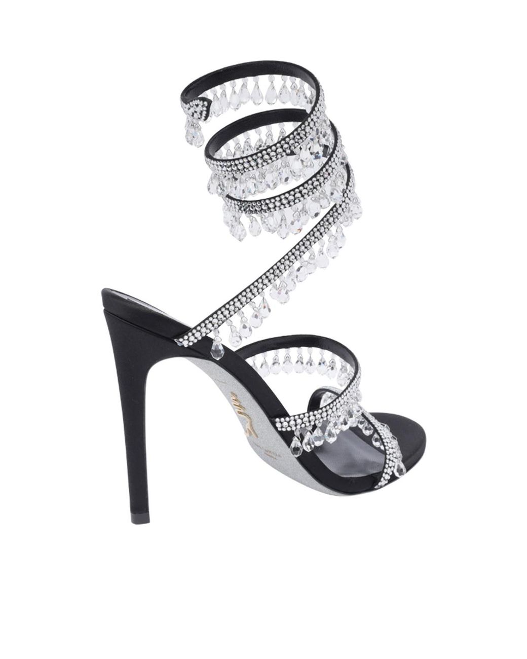 Rene Caovilla White René Caovilla Cleo Embellished Wraparound Style Sandals