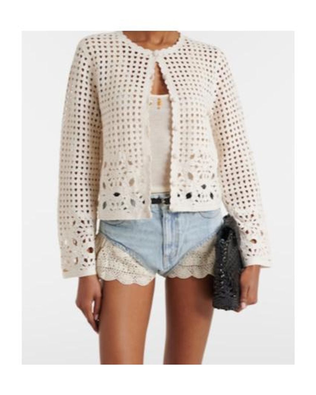 FRAME White Knitted Cardigan