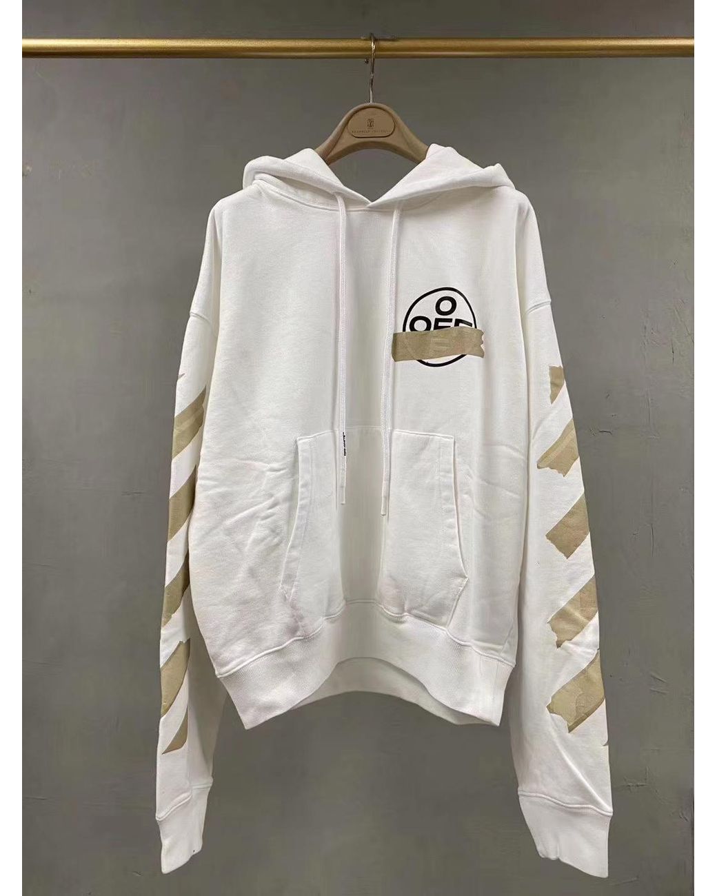Off-White c/o Virgil Abloh White Tape Arrows Print Hoodie for men