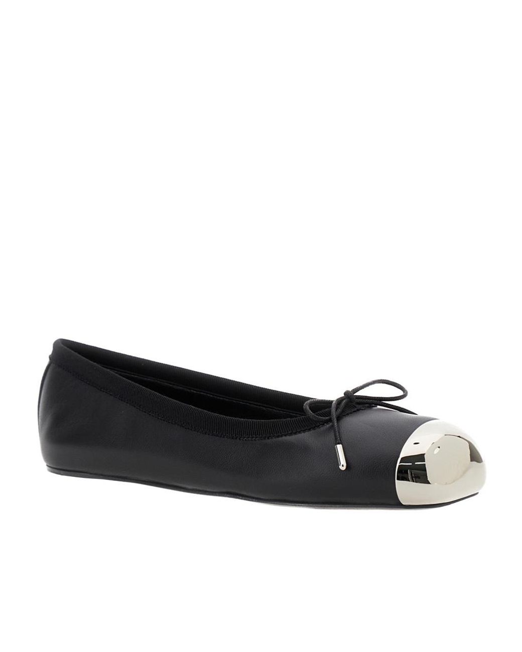 McQueen Black Punk Bow-Detailed Ballet Flats