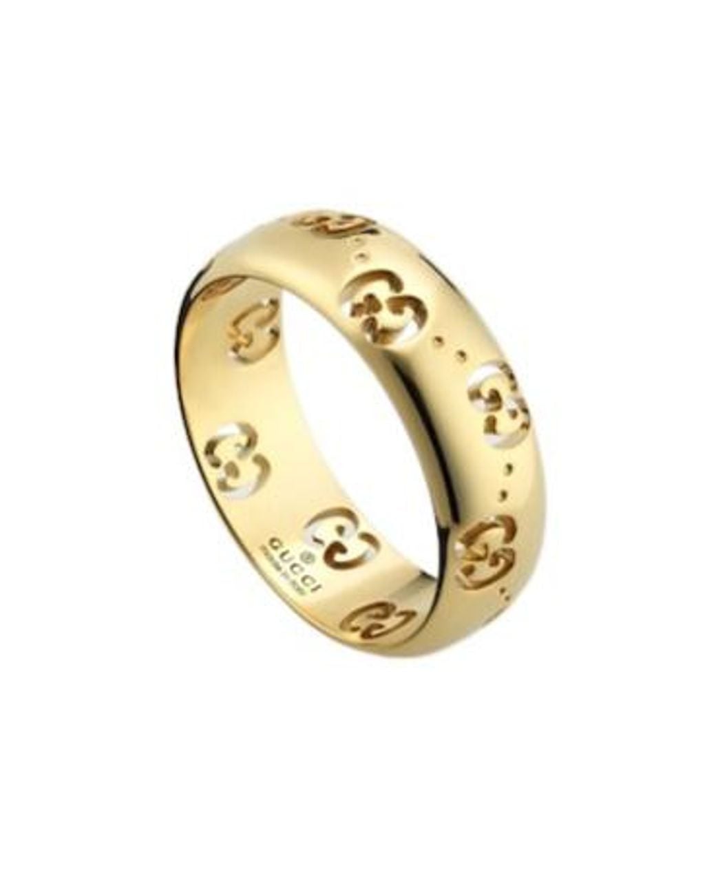 Gucci Metallic Icon 18K Gg Thin Ring