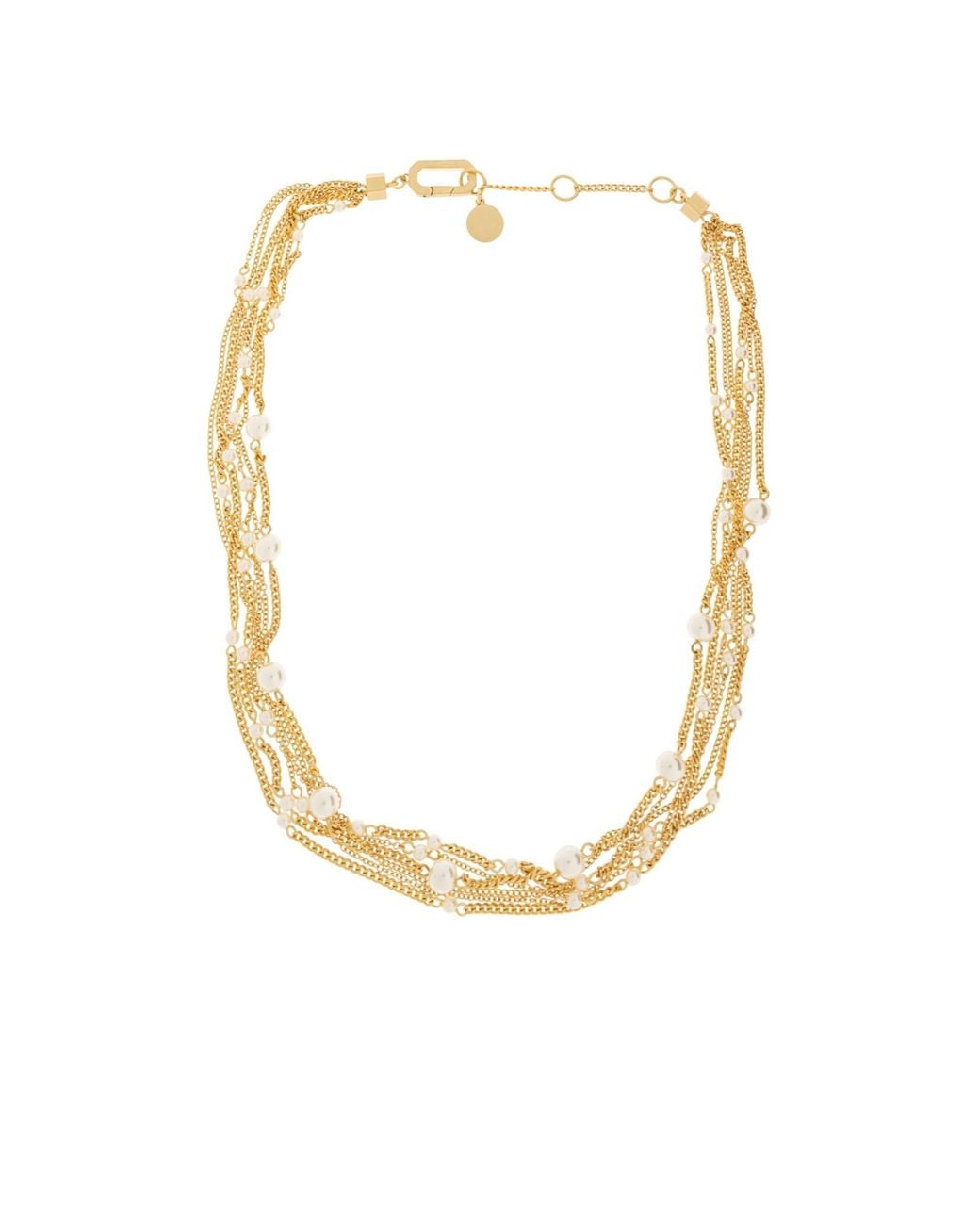 AllSaints Metallic Multi-Strand Glass Pearl Necklace