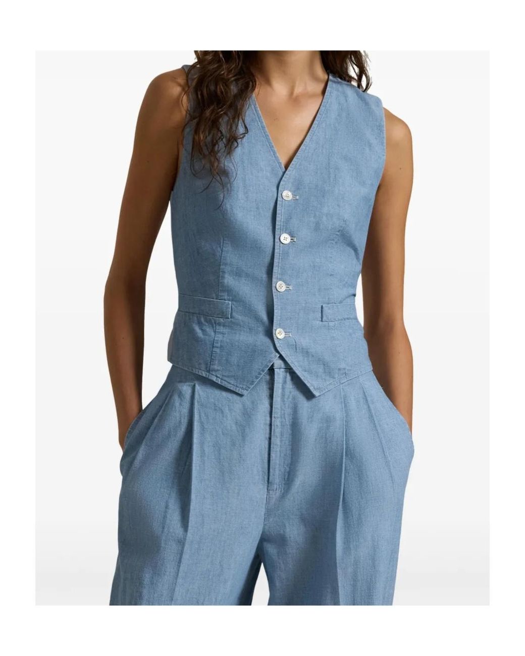 Polo Ralph Lauren Blue Sleeveless Buttoned Waistcoat