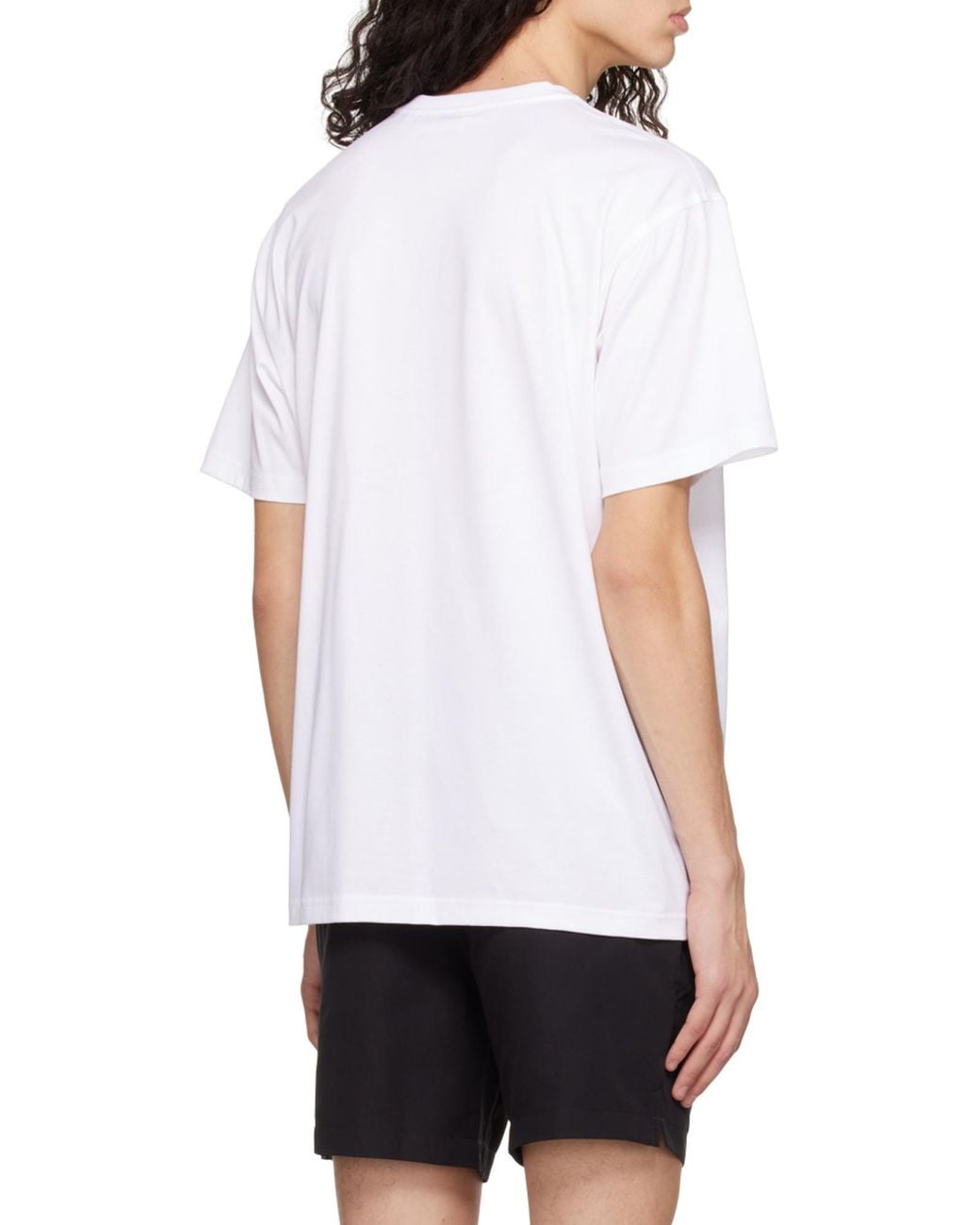 Burberry White Logo Printed Crewneck T-Shirt for men