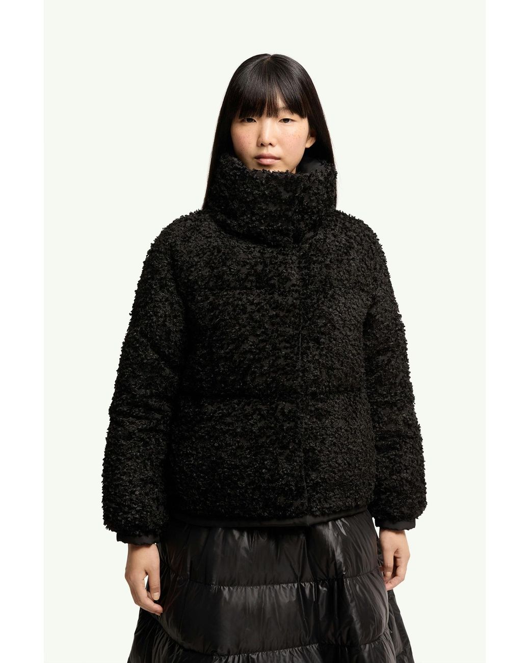 Moncler Black Sittelles Bouclé Down Jacket