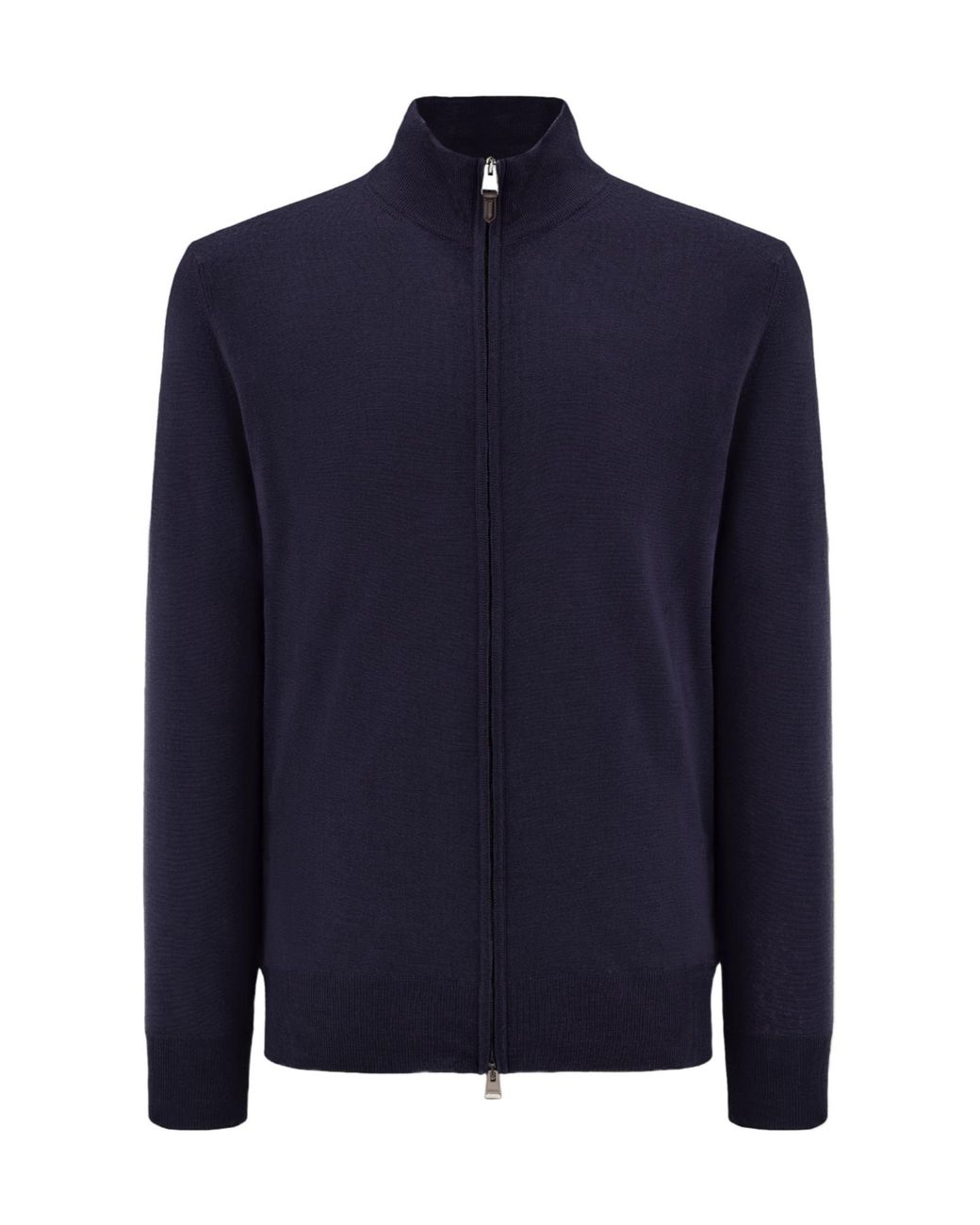 Canali Blue Ribbed Zip Cardigan Knitwear for men