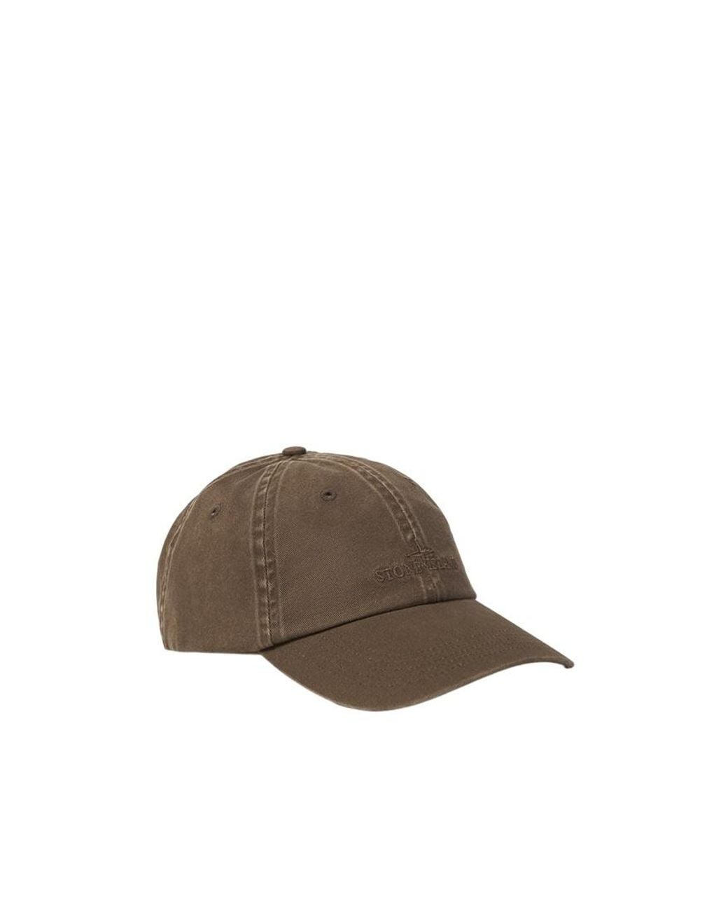 Stone Island Brown Baseball Cap With Embroidered Logo for men