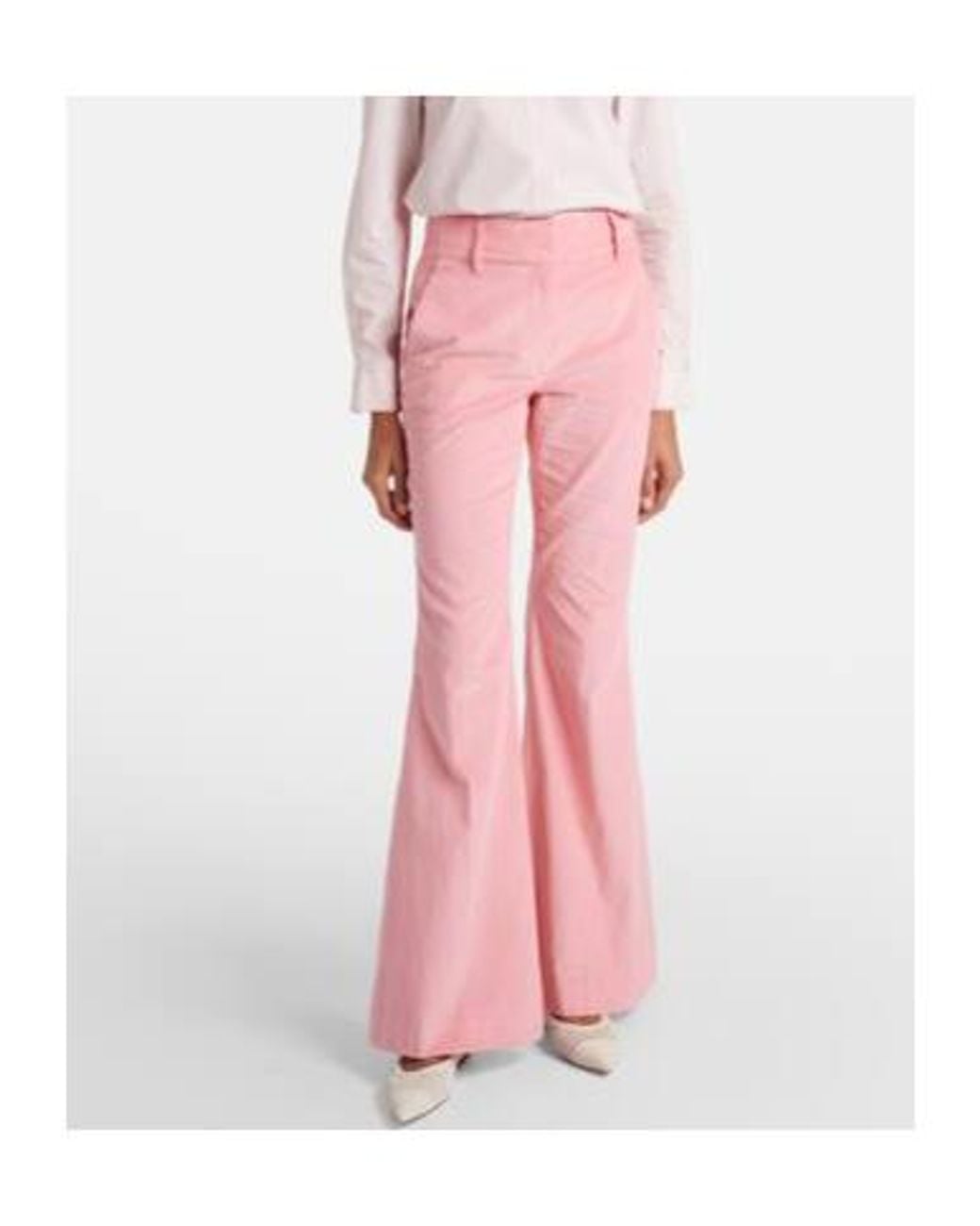Gabriela Hearst Pink Ianthe Cotton Corduroy Flared Pants