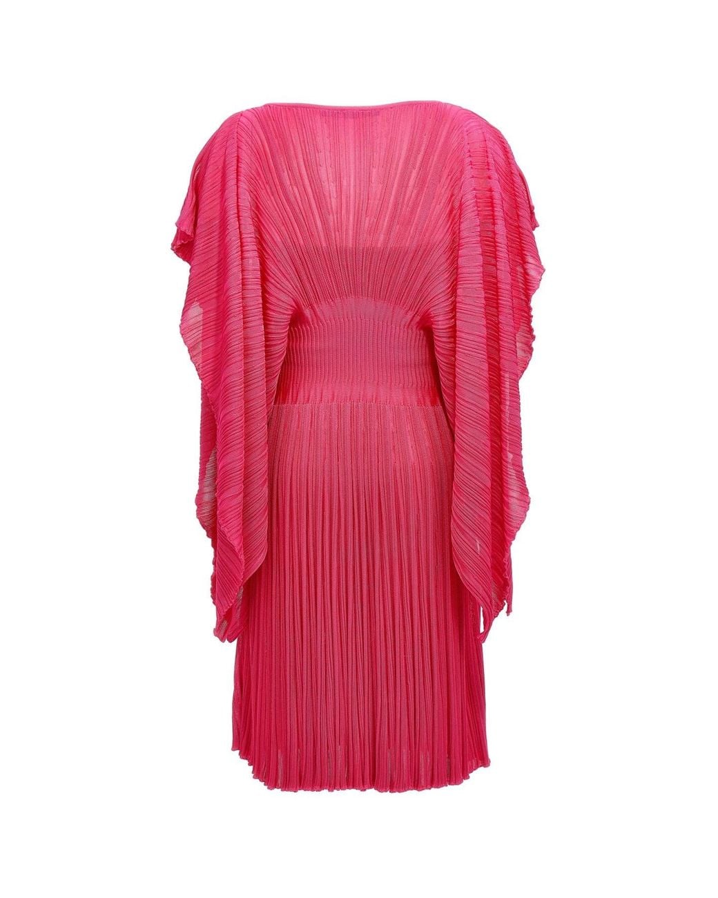 Antonino Valenti Pink Pleated Fitted Waist Dress