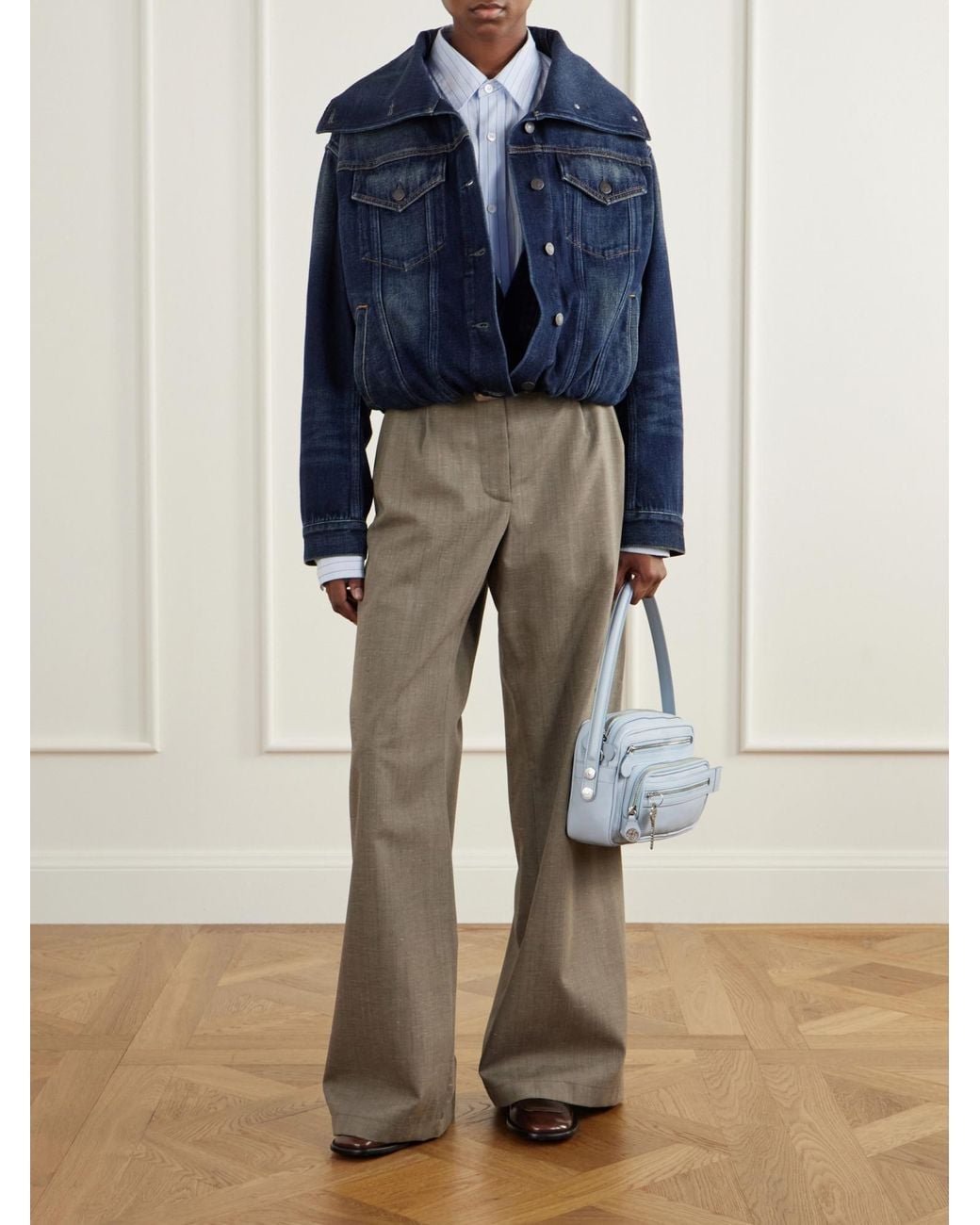 Acne Blue Oversized Collar Denim Jacket