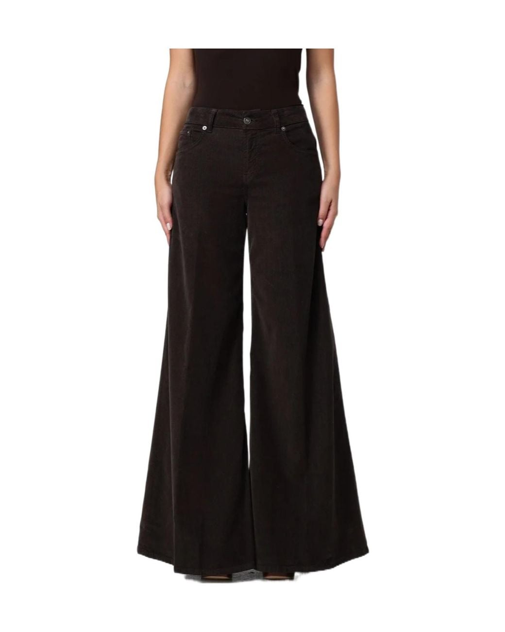 Dondup Black Marlen Very Wide-Leg Jeans