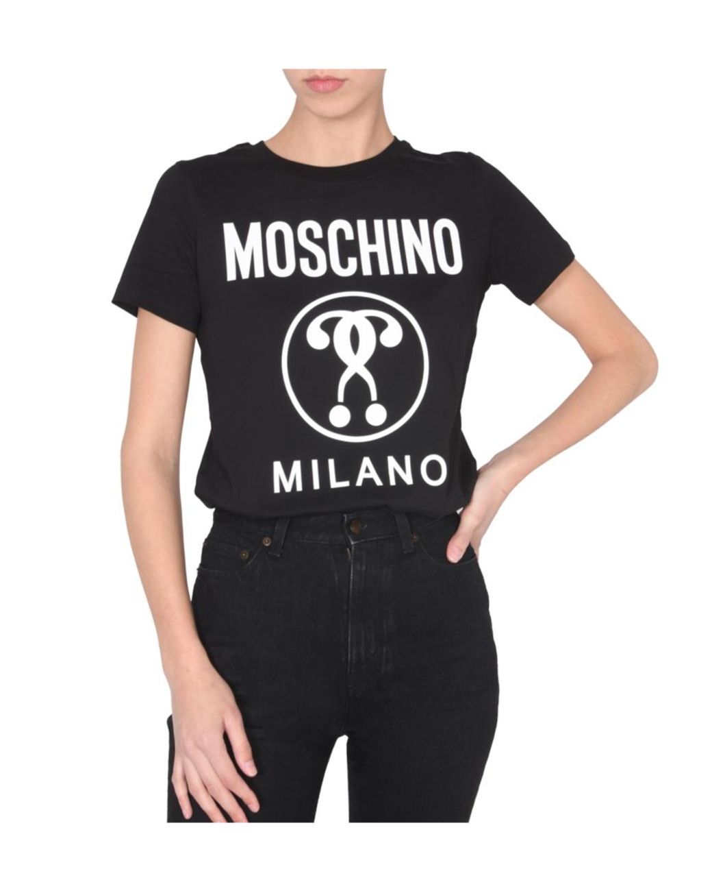 Moschino Black Crew Neck Logo T-Shirt