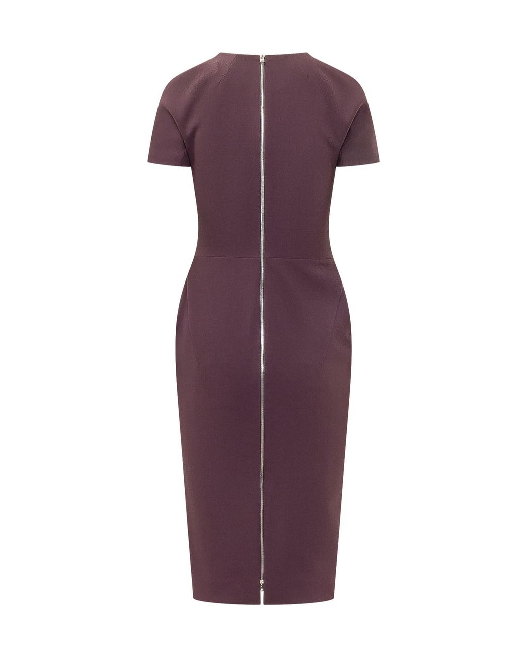 Victoria Beckham Purple Short-Sleeved Crewneck Dress